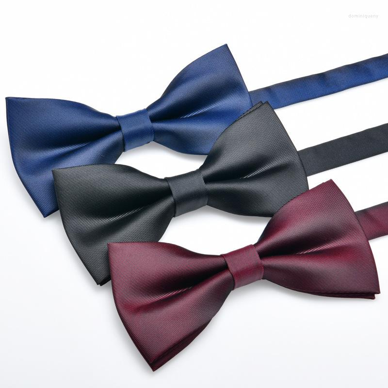 

Bow Ties Men Fashion Butterfly Cravat Party Wedding For Solid Color Black Red Drak Blue Bowknot Women Accessori Bowties