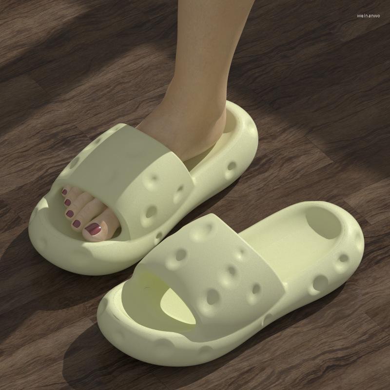 

Slippers 2023 EVA Slides Thick Platform Bathroom Home Women Fashion Soft Sole Indoor Shoes Woman Sandals Non-slip Flip Flops, Black
