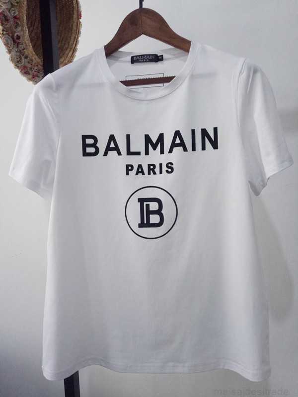 

Designer Luxury Coats Spring and Summer New Delireba Style Bal Flocked Letter Cotton Shortsleeved Tshirt for Lovers Classic Print 9ICM