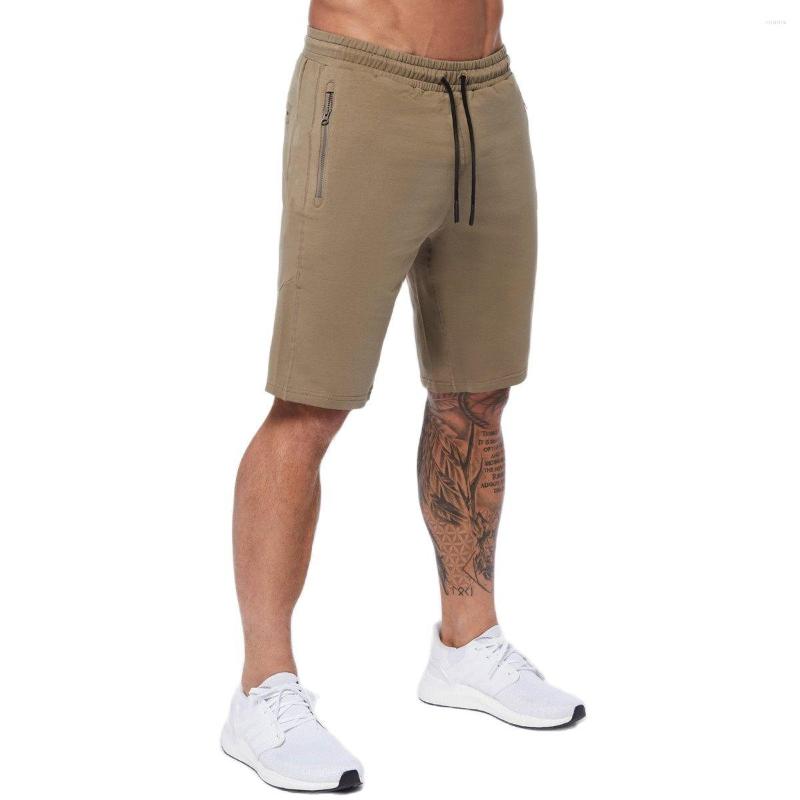

Men's Shorts Cotton Casual Men Gym Fitness Bodybuilding Bermuda Summer Crossfit Training Short Pants Bottoms Male Running Sweatpants, Black