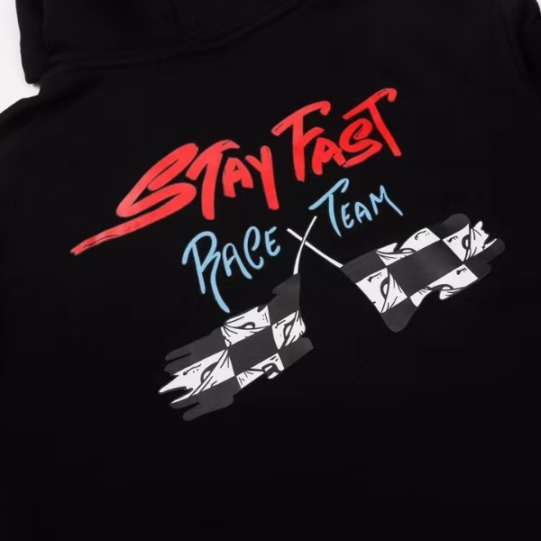 

Men Hoodies Women Hooded Sweater Racing Graffiti Street Hip Hop Loose Coats, Black