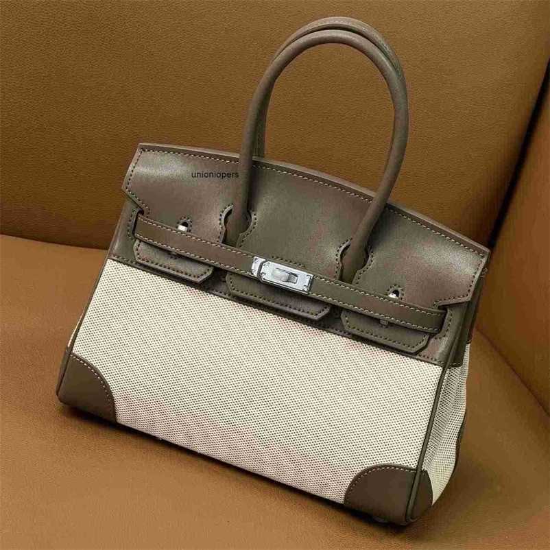 

Designers Handbags Birkin Designer New Swift Leather Bag Women's 2023 Trendy Cowhide Large Capacity Single Shoulder Cross Body Handhold Ayw, Large elephant grey
