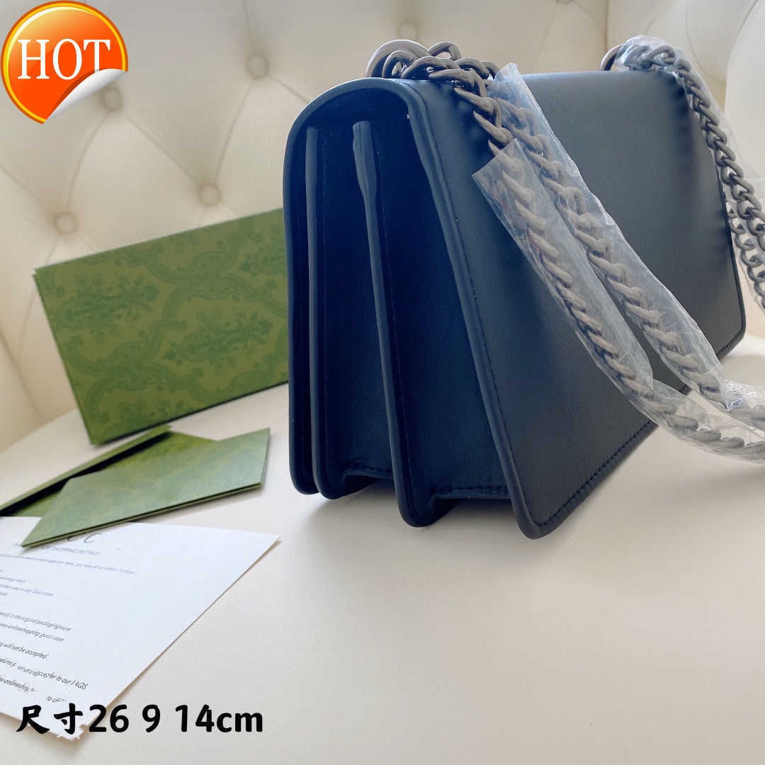 

Luxury Brand Designer Handbags Shoulder Bags Tote 2023 New Chain Single Diagonal Span Small Square Net Red Same Embossed Letter Female bag Factory Direct Sales, Black