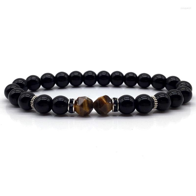 

Strand 2023 Classic Cutting Stone Bracelet Men Fashion Round Beaded For Jewelry Gift