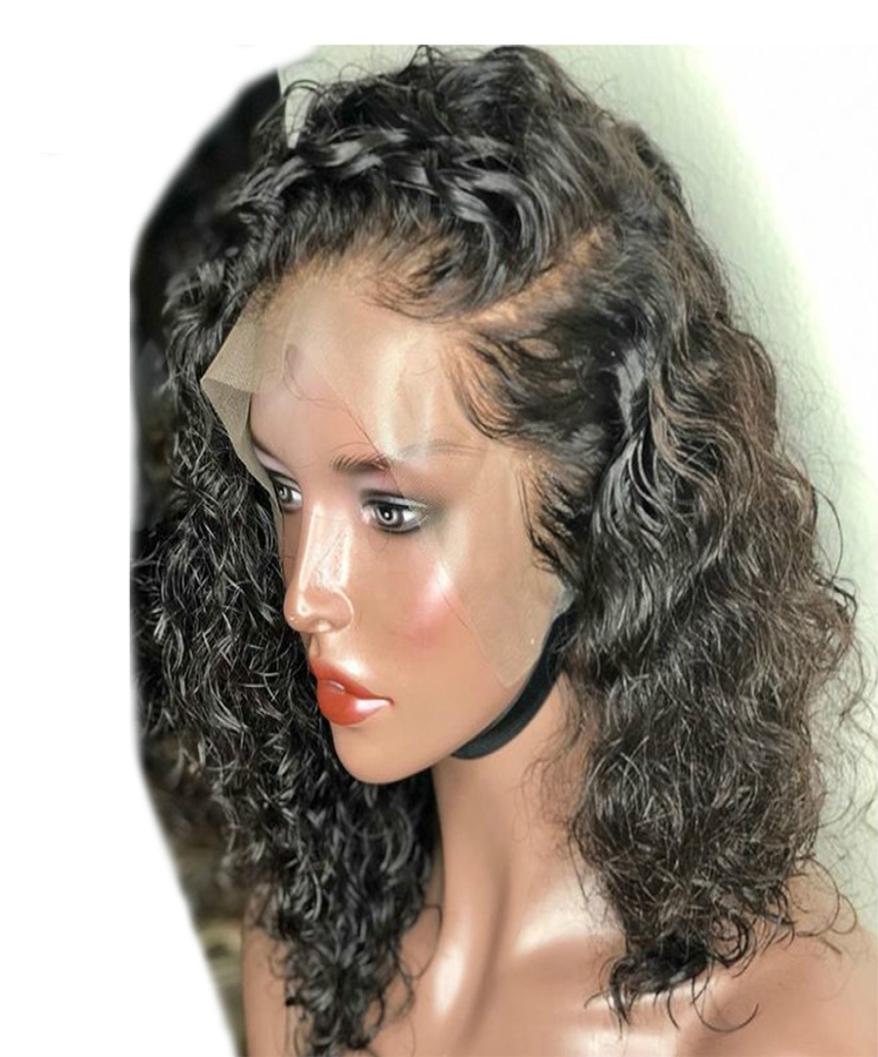 

Brazilian Lace Front Human Hair Wigs With Baby Hair 134 Short Curly Remy Human Hair Lace Wigs For Women Bleached knots1089189, Natural color