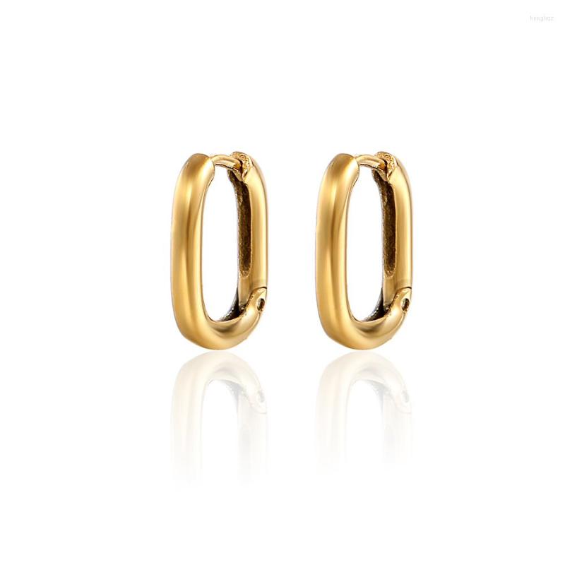 

Hoop Earrings Stainless Steel Gold And Silver Color Women Minimalist Trend Fashion Round Circle Jewelry Gifts For Lady