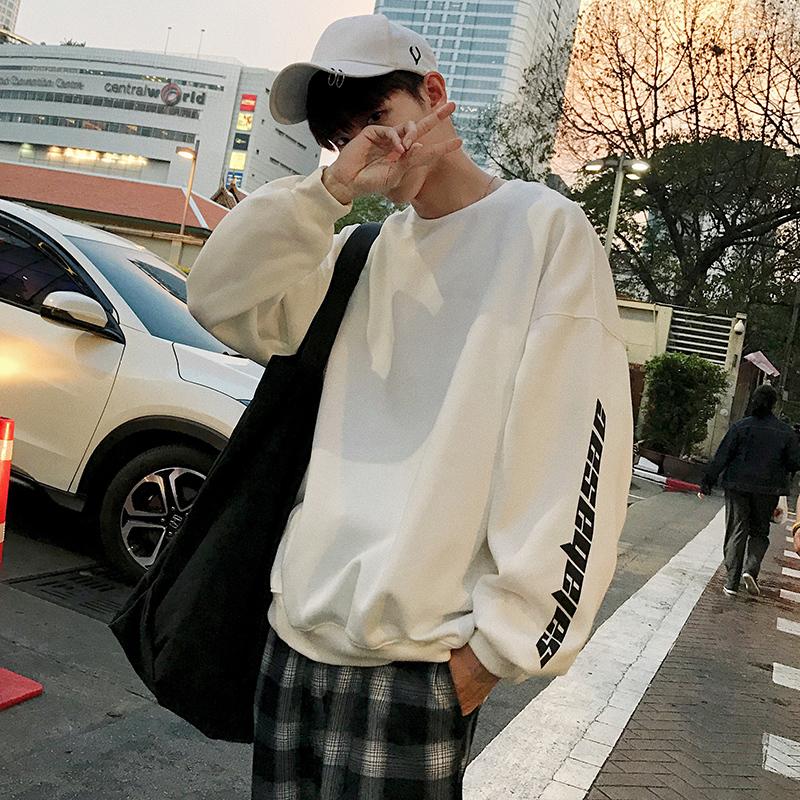 

Men's Hoodies 2023 Autumn And Winter Youth Trend Loose Round Neck Sweatshirt Fashion Casual Letter Printing Wild Pullover White Black Red