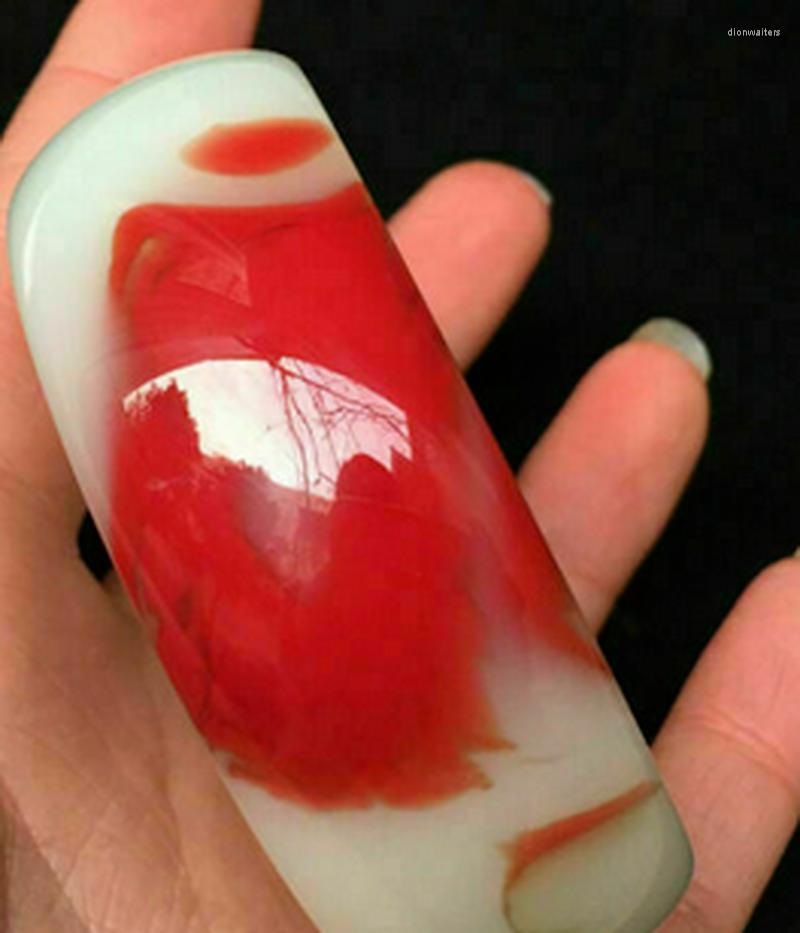 

Bangle Natural 56-65mm Certified White&Red Bloodstone Jadeite Wide Flat Bracelet