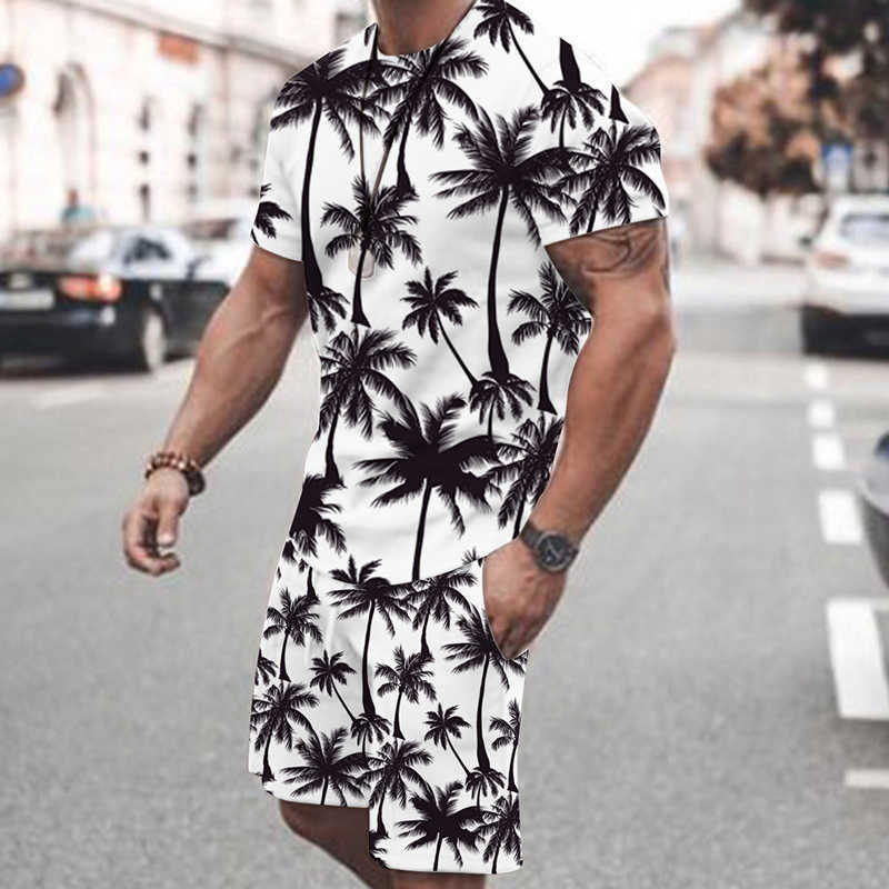 

Men's Tracksuits Summer New Fashion 2 Piece Sets Tracksuit Men's Oversized Clothes Retro Beach Style 3D Printed t shirts Men Suit Tshirt Shorts L230317
