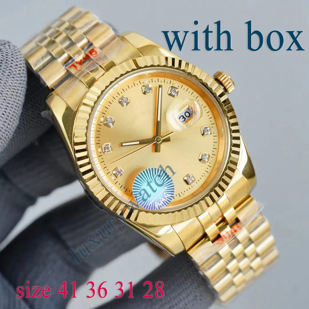 

mens watch automatic designer watches gold movement size 41MM 36MM 31MM 28MM 904L stainless steel strap Optional sapphire glass waterproof Noctilucent Orologio., Option 5