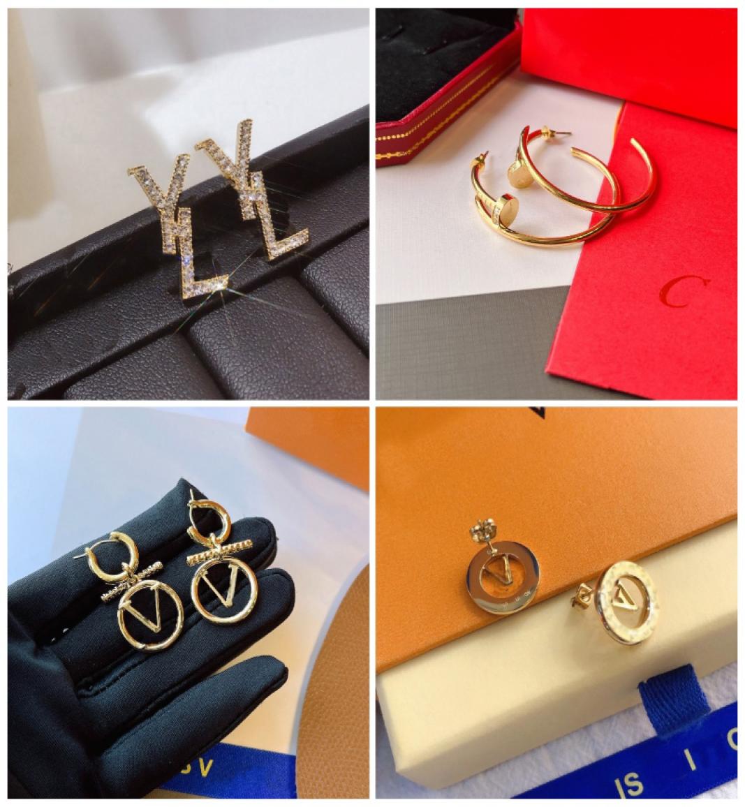 

20 Style Hoop Earrings Stud Earings Luxury Designers Lettes Print Fade Resistant Geometric Exaggerate Womens Tassel Crystal Pearl 5717713
