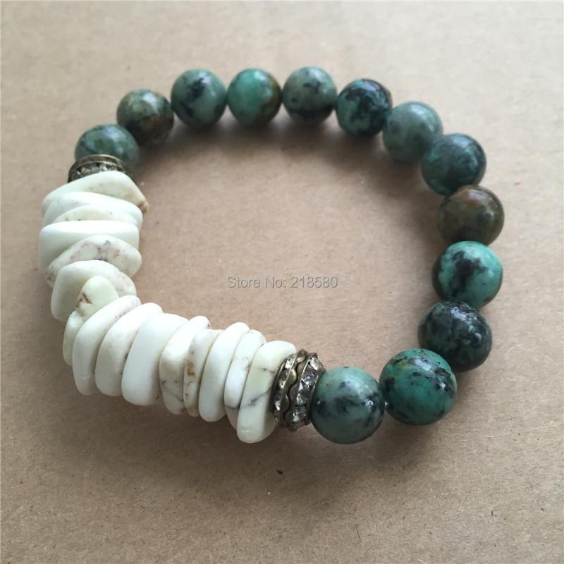 

Charm Bracelets Raw Howlite Chip Beads RUSTIC Bracelet BM23737