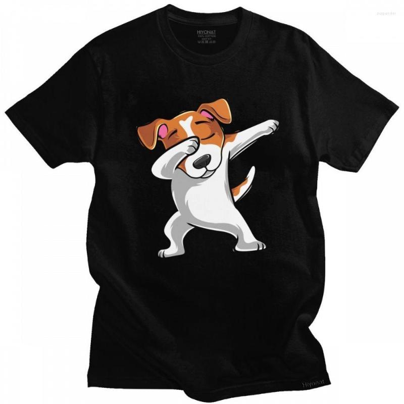 

Men' T Shirts Funny Jack Russell Terrier Shirt Men Short Sleeve Dabbing Dog Dab Dance Move Printed T-shirt Cotton Slim Fit Fashion Tee Tops, Army green