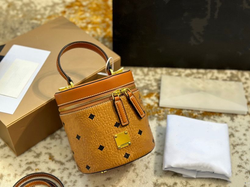 

Luxurys Designers MC CANNES PETIT Crossbody Bucket Bags Noe Real Leather Handbags Barrel-Shaped Purses Cross Body Handle Shoulder Bag Cylinder Mini Bags, Yellow