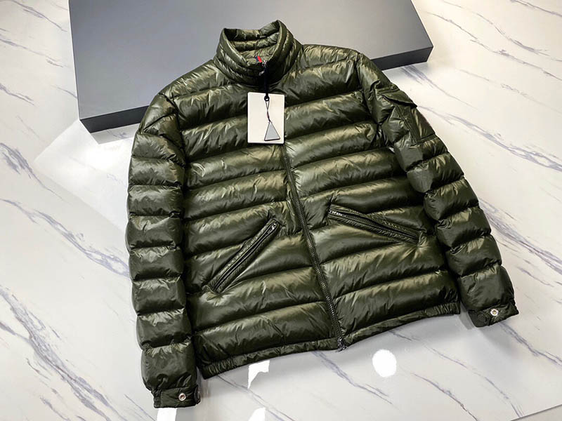 

Arm Pocket Logo stand collar men down jacket France Luxury Brand puffer jacket Size 1--5, Green