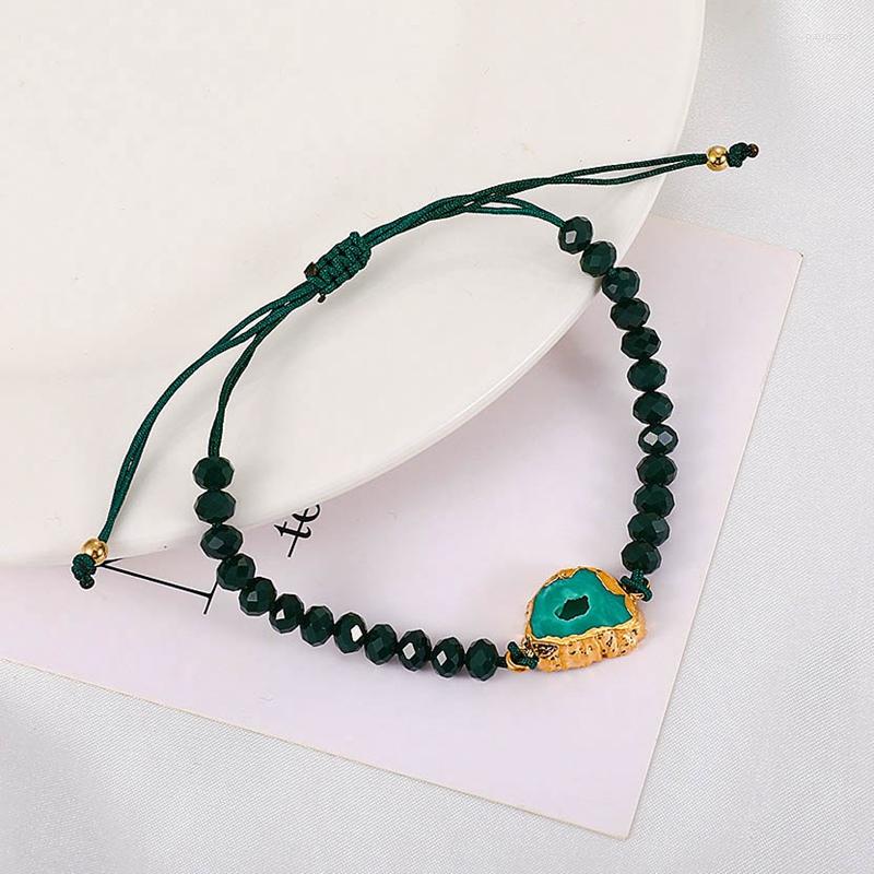 

Charm Bracelets Women's Hand Made Weave Lace Up & Bangles For Women Crystal Pendant Design Jewelry Gifts QW070