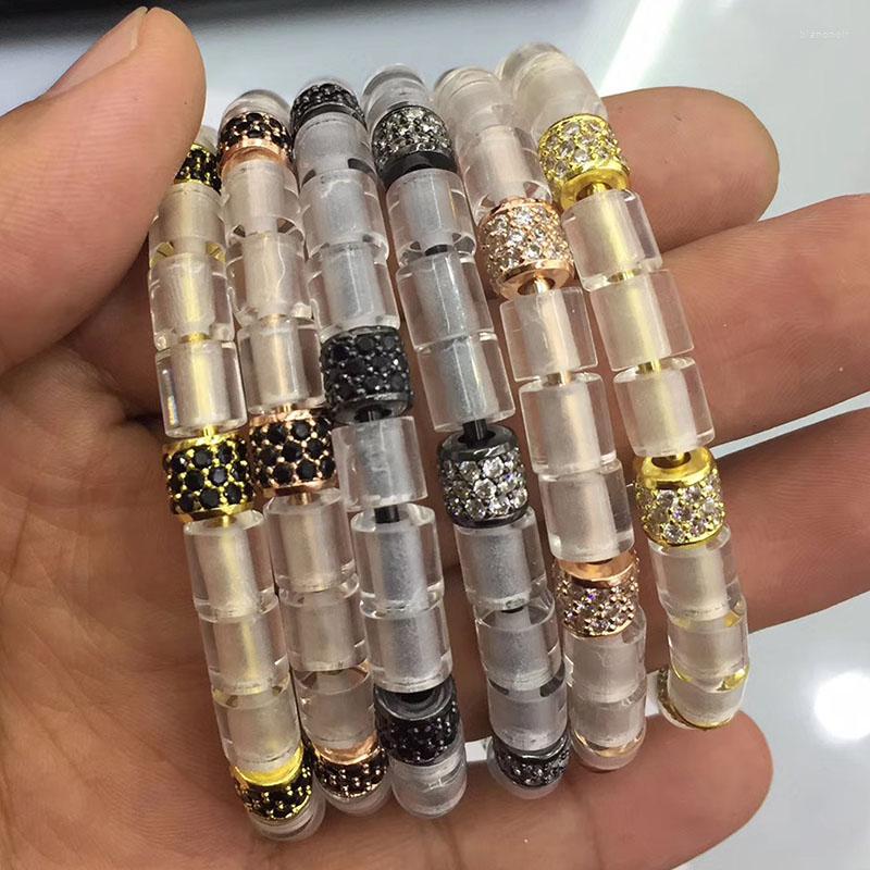 

Bangle 2023 Anil Arjandas Original Bracelets Natural Stone Bracelet Gold Color Micro Pave Zircon Tube For Men Jewelry Gift