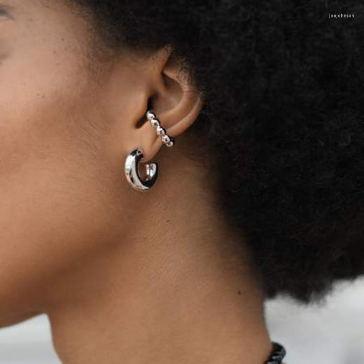 

Hoop Earrings Badu Minimalist Fashion Silver Small For Women Chunky Smooth Metal Circle Earring Girls Punk Party Jewellry Gifts