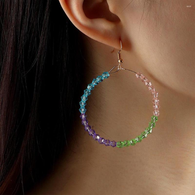

Dangle Earrings 2023 Korean Metal Round For Women Fashion Mixed Resin Crystal Bohemian Charm Jewelry Brincos