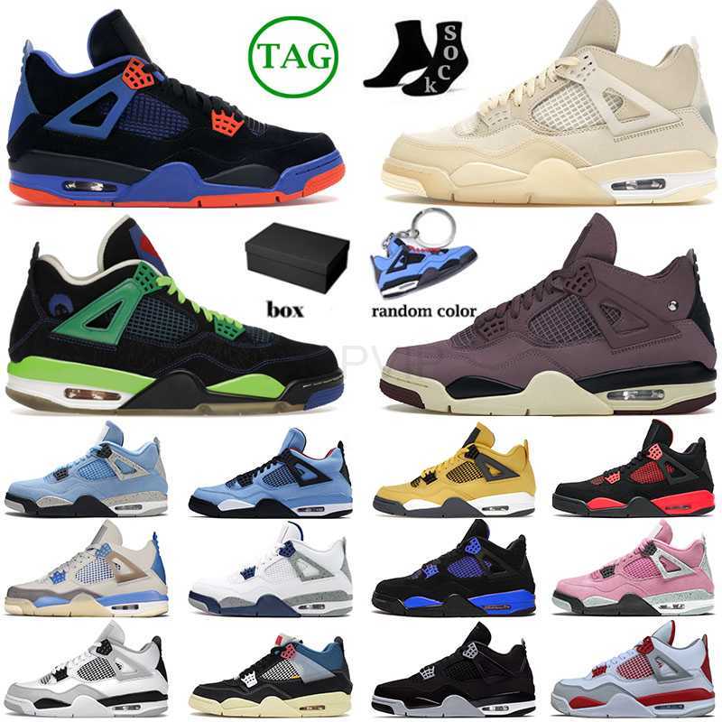 

designer shoes With Box Mens Womens Jumpman 4 Basketball Shoes Doernbecher Midnight Navy 4s IV Cavs Toro Bravo Military Black Cat Pink Cactus Jack Sneakers sandal, 40-47 denim