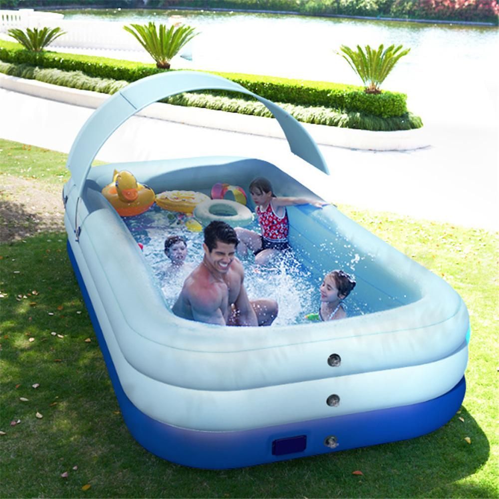 

Customized outdoor games PVC Wireless Automatic Inflated Swimming Pools Kiddie center Family Lounge Pools With Mat for Kids Adults