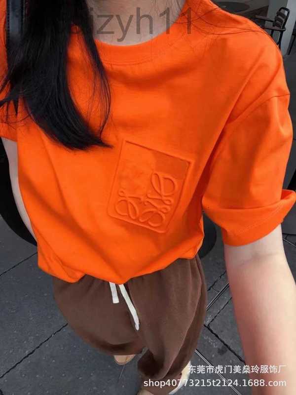 

Women' T-Shirt Designer Premium Embossed Short Sleeve 23 New Round Neck Relaxed Casual Men' and Top O2WJ, Orange3