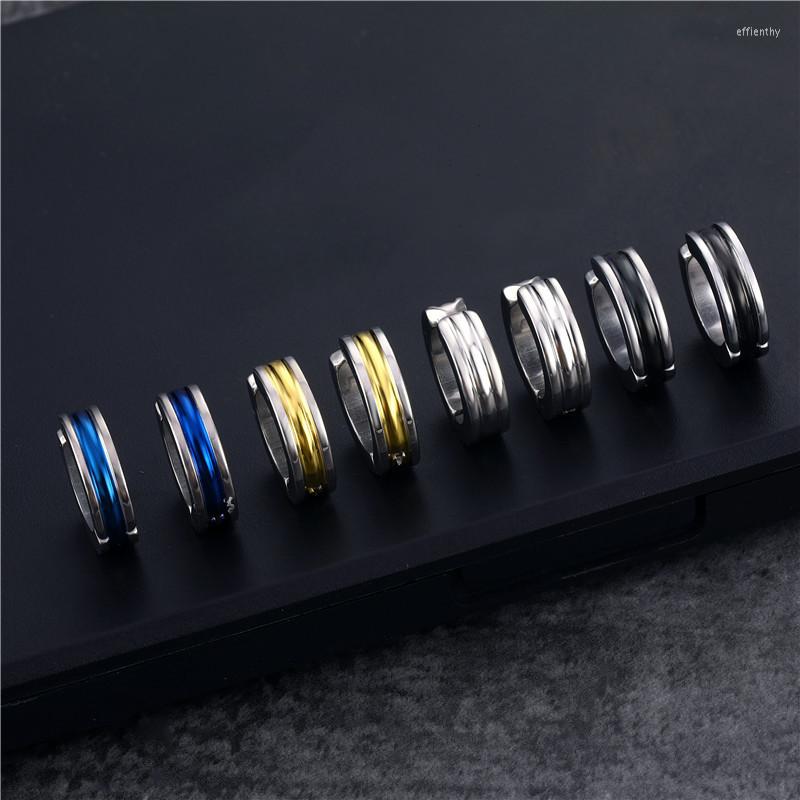

Backs Earrings 1 Pairs Fashion Ear Clip Punk Vintage Stainless Steel No Piercing Stud Multiple Color Options