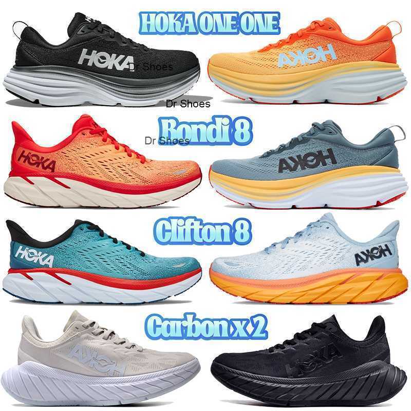 

Fashion HOKA ONE mens running shoes Bondi Clifton 8 Carbon x 2 designer sneakers black white Amber Yellow Goblin Blue floral Dark Shadow, 06 triple black