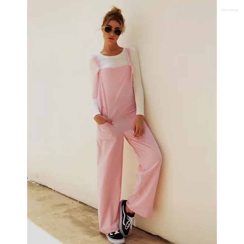 

Women's Pants Jumpsuit 2023 Women's Casual Loose Cotton Linen Solid Pocket Overalls Wide Leg Cropped Korean Style Clothes, Black