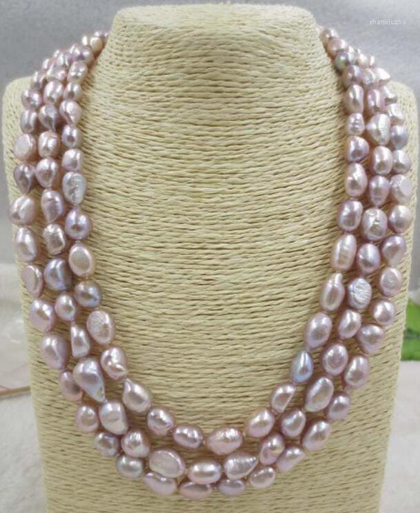 

Chains 3 Row Purple Baroque 8-10mm Genuine Freshwater Pearl Necklace 42cm