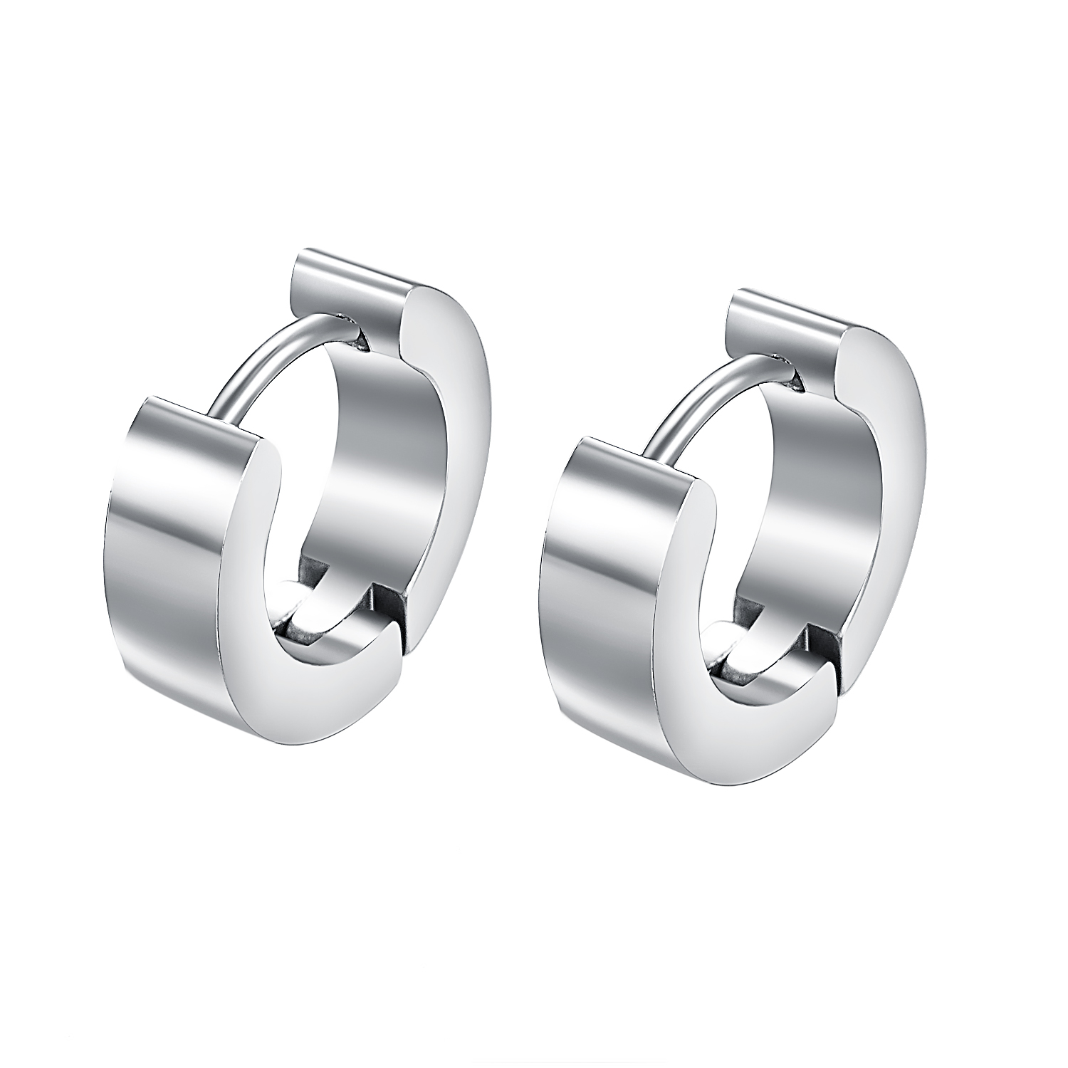 Yoursfs Petites boucles d'oreilles créoles en acier inoxydable pour homme Multicolore Cool Punk Huggie Cadeau d'anniversaire
