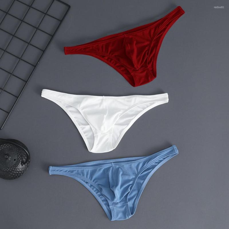 

Underpants Underwear Stylish Quick Dry Thong Panties Briefs Male Men Ice Silk For Wedding Night, Red