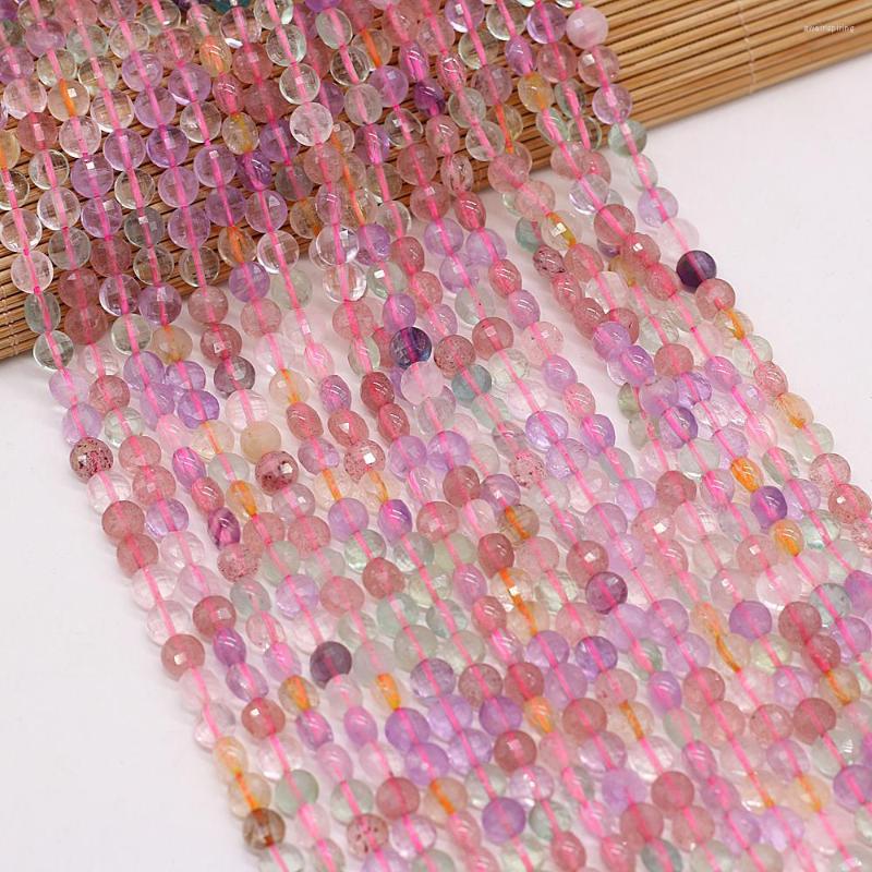 

Beads 2023 Natural Stone Semi-precious Oblate Crystal Faceted Bead For Making DIY Necklace Bracelet Size 6mm Gift