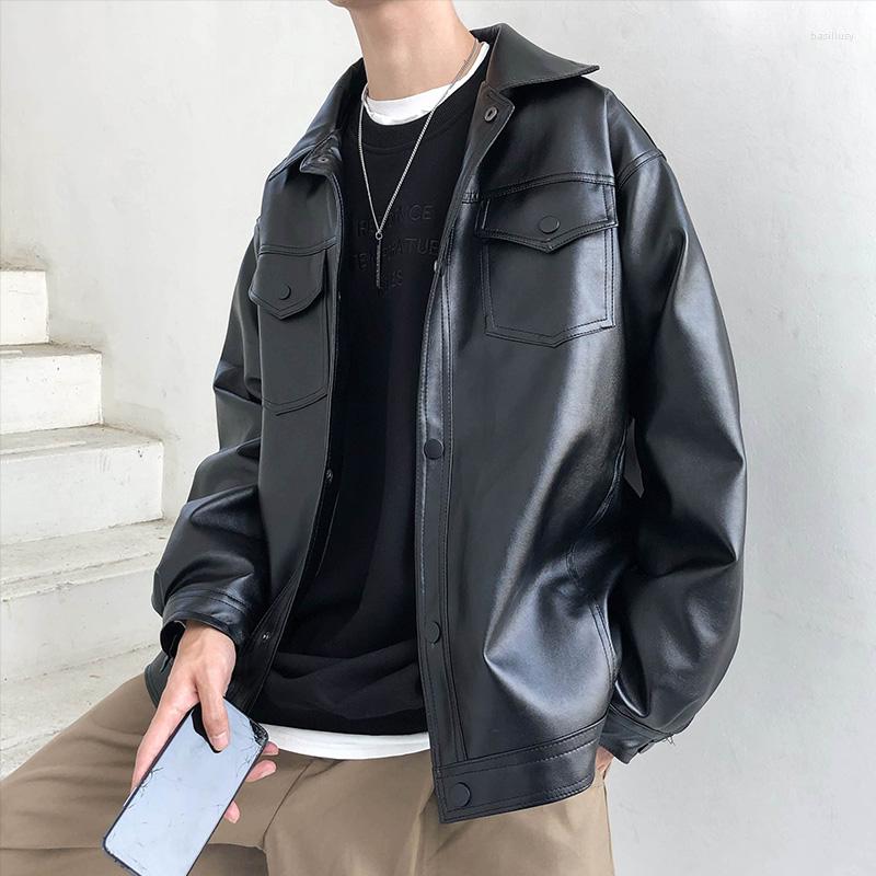 

Men's Fur Autumn Winter PU Jackets Men Pink/Black/Apricot/Green Solid Leather Coat Casual Motorcycle Biker Windproof Jacket Coats