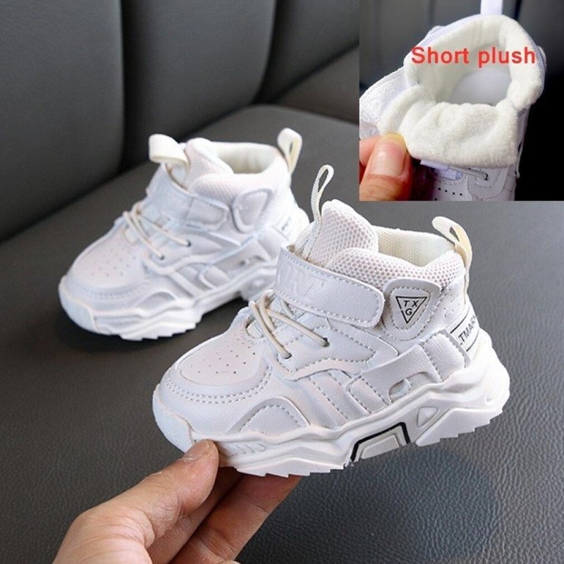 

2023 Baby First Walkers SpringAutumn Baby Girl Boy Toddler Shoes Infant Casual Walkers Shoes Soft Bottom Comfortable Kid Sneakers Black White, Plush black