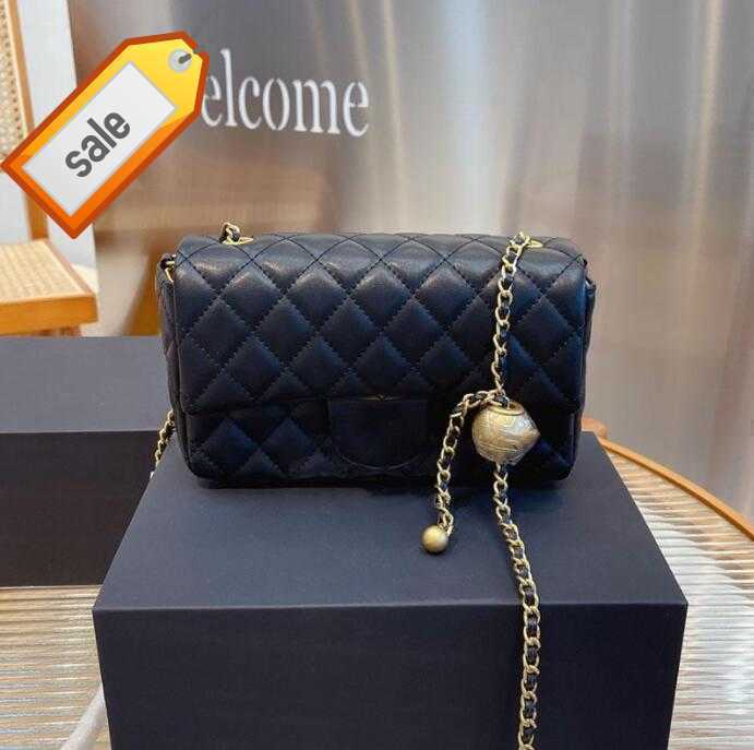 

Luxury Luxury Designer Shoulder Bags Women's Stylish Leather Small Square Bag Classic Gold Ball Adjustable Chain Strap Crossbody Bag Factory Direct Sales, Black 20cm