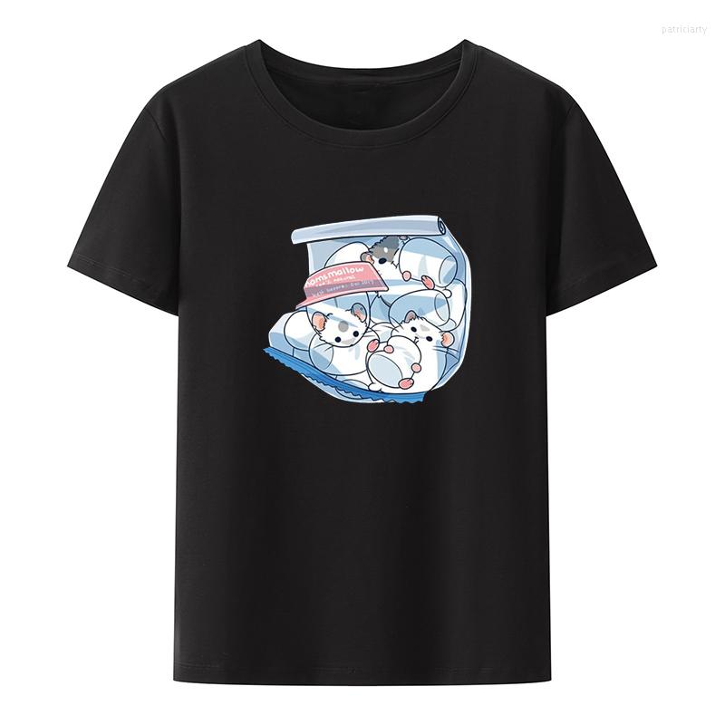 

Women' T Shirts Cartoon Hamster T-shirt Leisure Roupas Retro Camisetas Mujer Trend Portrait Koszulki Loose Creative Hipster Funny Same, Cotton