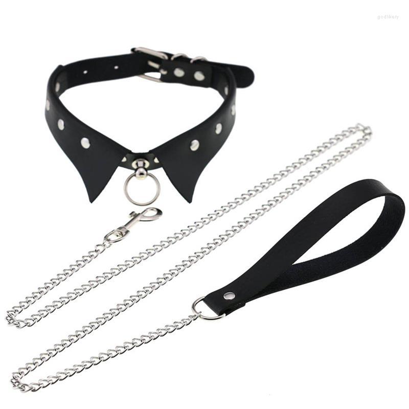 

Chains 1pc Fashion Choker Chain Leash Adjustable Creative Ring Necklace Punk Style Collar Jewelry Accessories