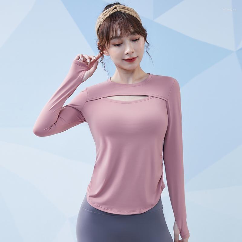 

Active Shirts Gym Shirt Women Long-Sleeved Yoga Clothing Autumn Spring Training Professional Tights Running Sports Breathable Activewear