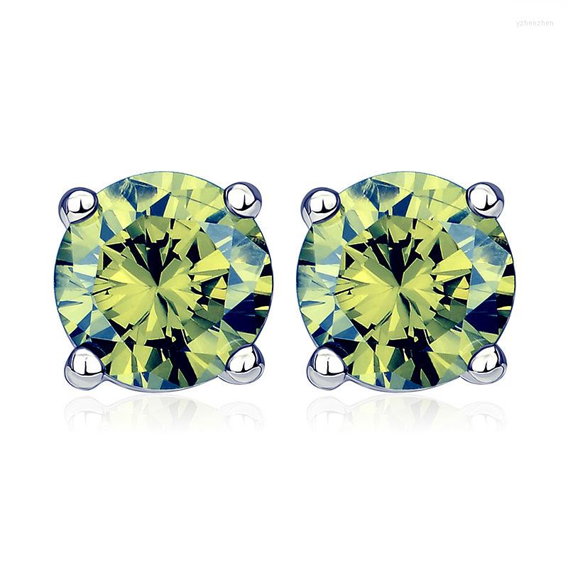 

Stud Earrings Jewelry Wholesale 925 Sterling Silver Inlaid Color Zircon For Women