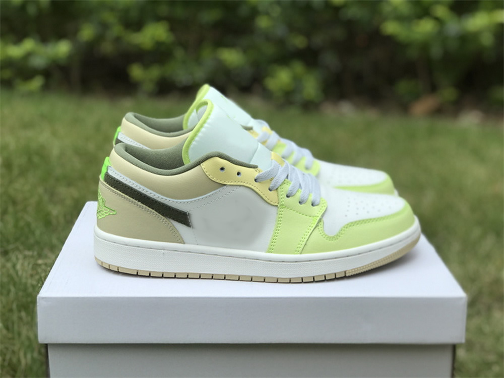 

Men Women Running Shoes Fashion Jumpman 1 1s Low White Volt Gold FD9906-131 trainers Olive Green Yellow sports sneakers, #1
