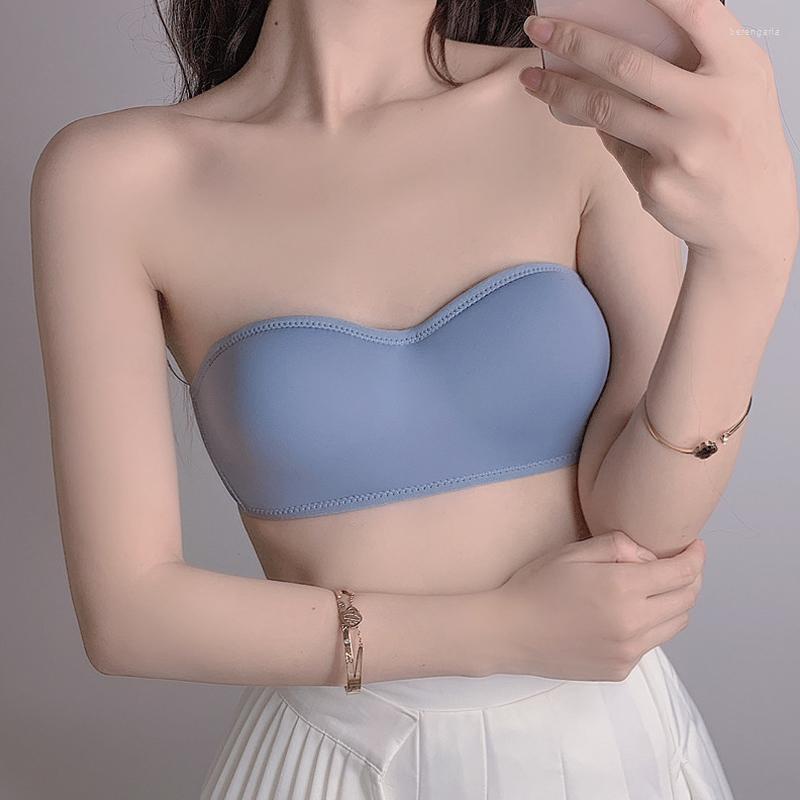 

Bras 2023 Summer Women Invisible Bra Strapless Bralette 1/2 Cup One-piece Underwear Sexy Lingerie Female Seamless Party Wedding, Black