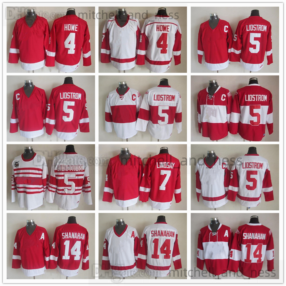 

Movie Vintage Hockey Jersey Retro CCM Embroidery 5 Nicklas Lidstrom Jersey 14 Brendan Shanahan 4 Gordie Howe Jerseys, Aspicture (with team name)