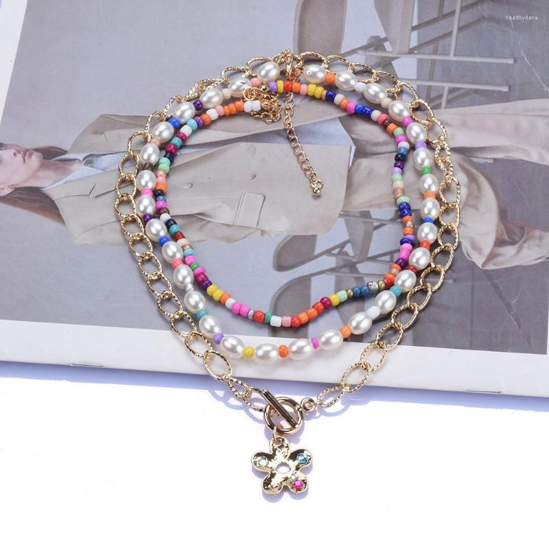

Choker Fashion Simple Statement Handmade Pearl Beaded Necklace Women Vintage Metal Chains Link Punk Jewelry Accessories