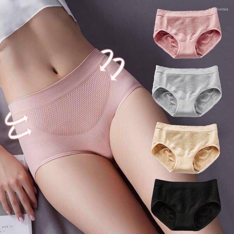 

Women's Panties 2pcs Women Underwear Middle Waist Briefs Solid Color Breathable Underpants Seamless Soft Lingerie Girls Fashion, Grey grey