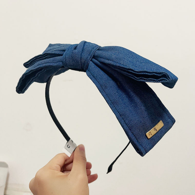 

Luxury Designer Headbands Womens Solid Color Blue Brand Bow Letter Princess Hairband Korean Fashion Sport Wide Edge Head Scarf For Hair Accessories Gifts Wholesale, Deep blue