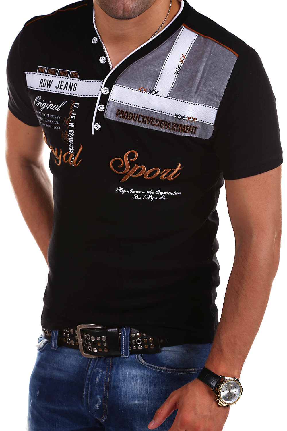 

Men's Polos Men's Cultivating Short Sleeve Polo Shirt 230317, Black