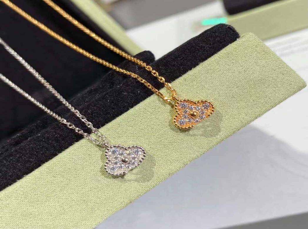

2022 S925 silver Charm pendant necklace with diamond in two colors plated have stamp box PS7076A2170648