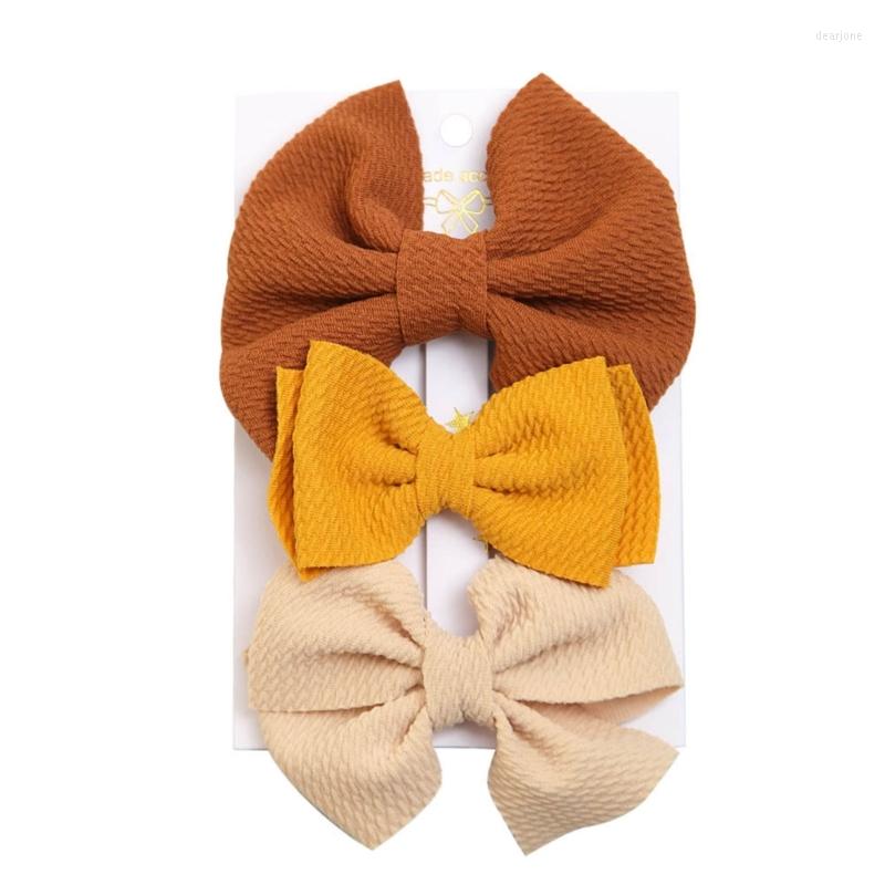 

Hair Accessories 3Pcs Bowknot Clips Fabric Barrettes Girls Pograph Sweet Decors, Style 19