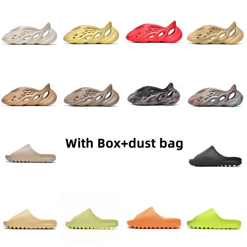 

Top Designer Sandals Men Women Slippers Sliders Runr Sandales Shoes Triple Black White Slippers Cool Glowing Ochre Holes Foam Runner Pattern Shoes 36-48, A-4